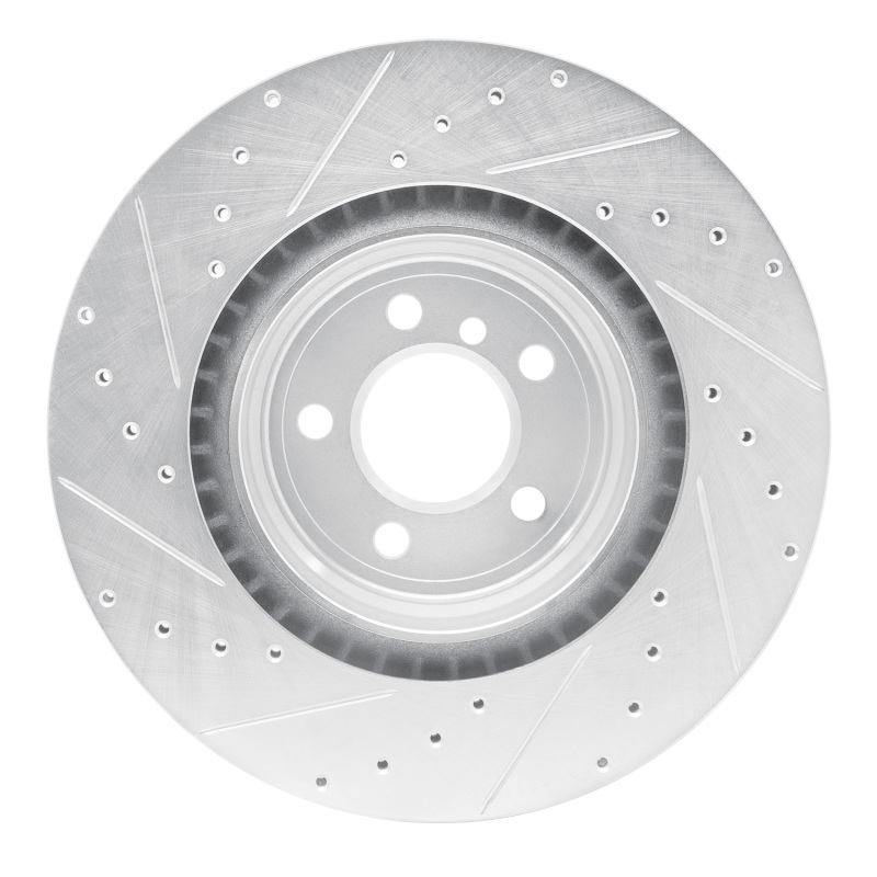 BMW ALPINA B7 Brake Rotor (1) - Rear Right - R1 Concepts - Drilled & Slotted - Silver - `09-`19